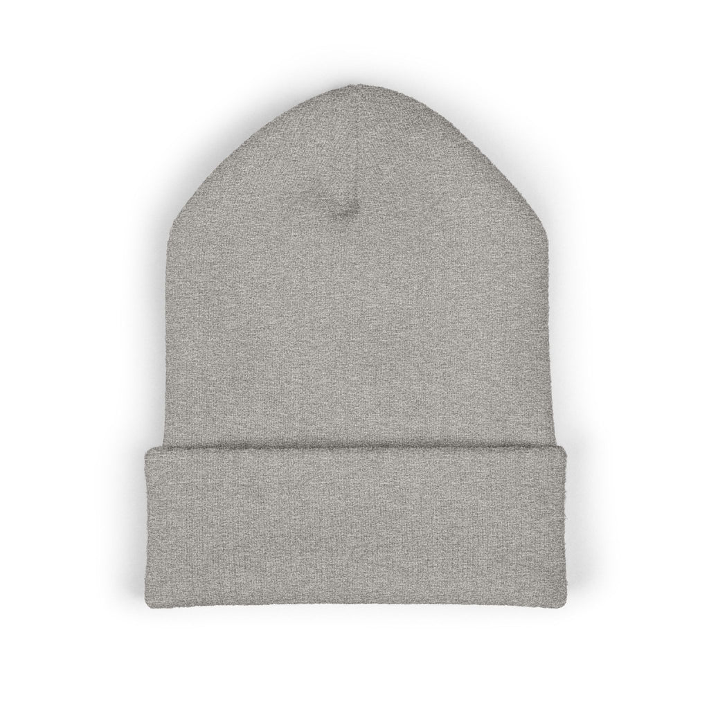 PD Embroidered Cuffed Beanie — Classic Knit Winter Hat