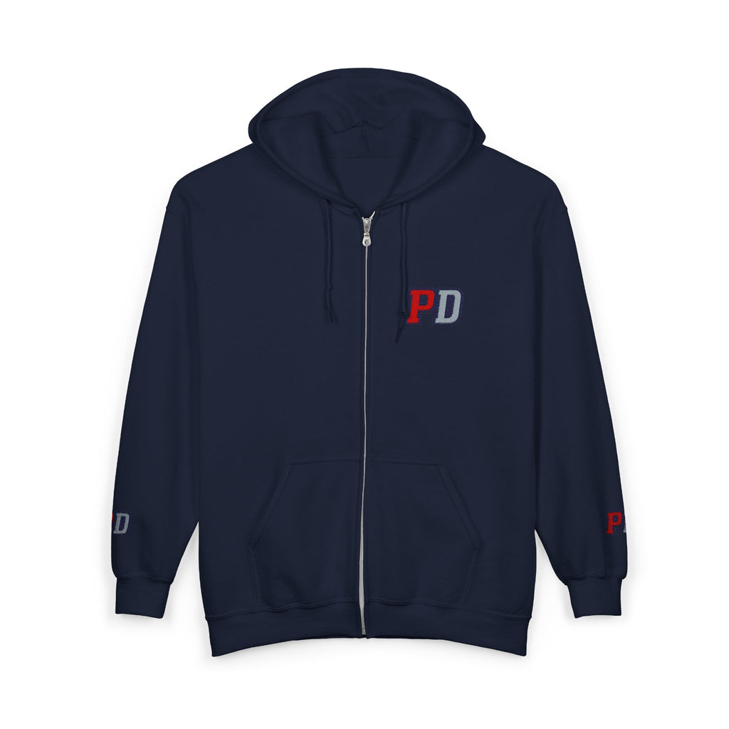 Zip Hoodie with Small Smiley Logo – Casual Everyday Full-Zip Sweatshirt
