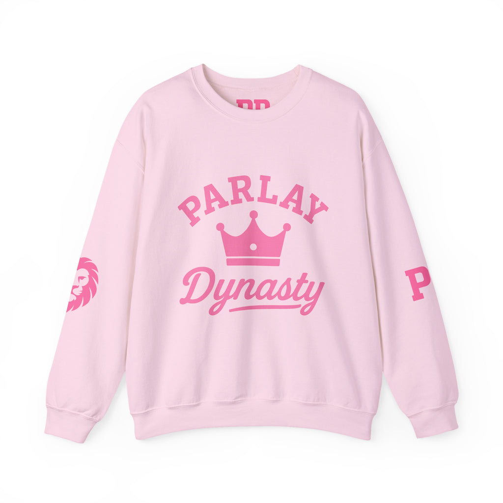 Parlay Dynasty Crewneck Sweatshirt — Pink Crown Logo Sports Fan Pullover