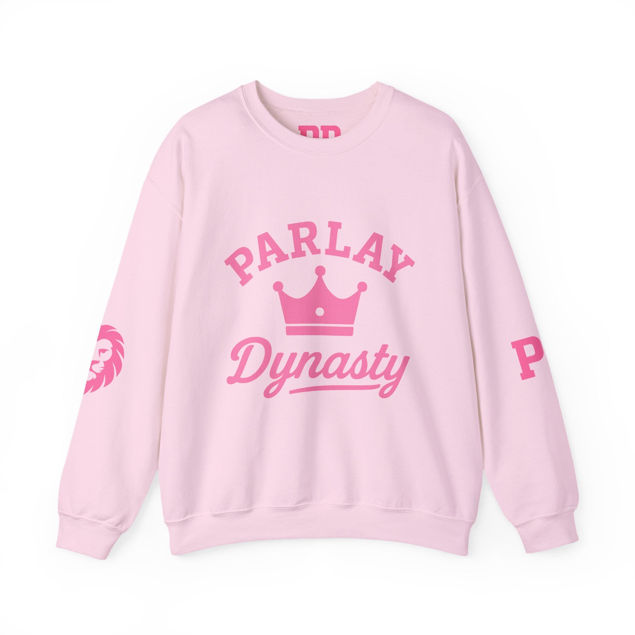 Parlay Dynasty Crewneck Sweatshirt — Pink Crown Logo Sports Fan Pullover