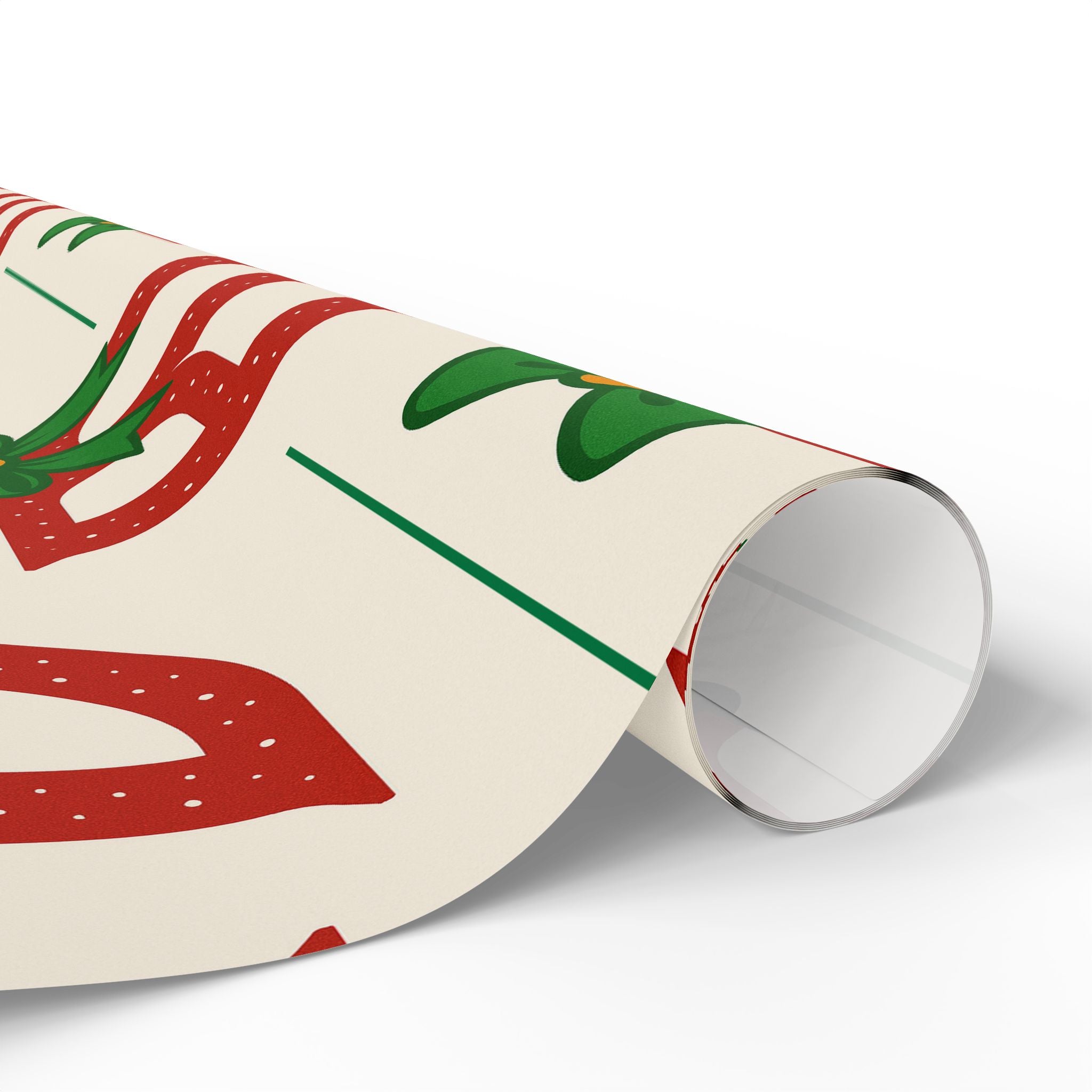 Christmas ‘Ho Ho Ho’ Wrapping Paper Roll — Festive Red & Green Holiday Gift Wrap