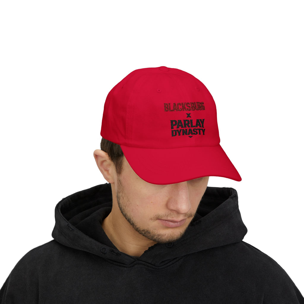 Blacksburg x Parlay Dynasty Dad Cap — Embroidered White Baseball Hat