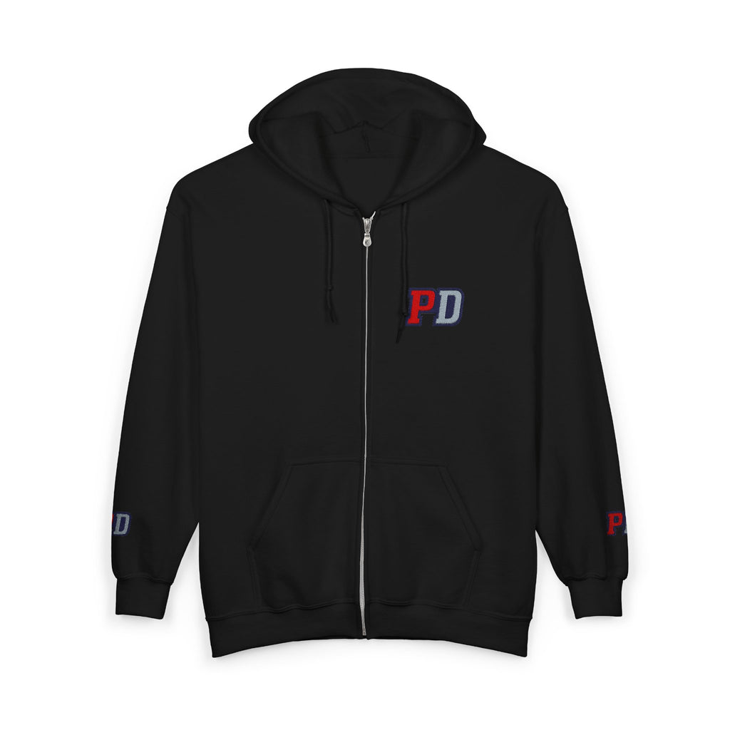 Zip Hoodie with Small Smiley Logo – Casual Everyday Full-Zip Sweatshirt