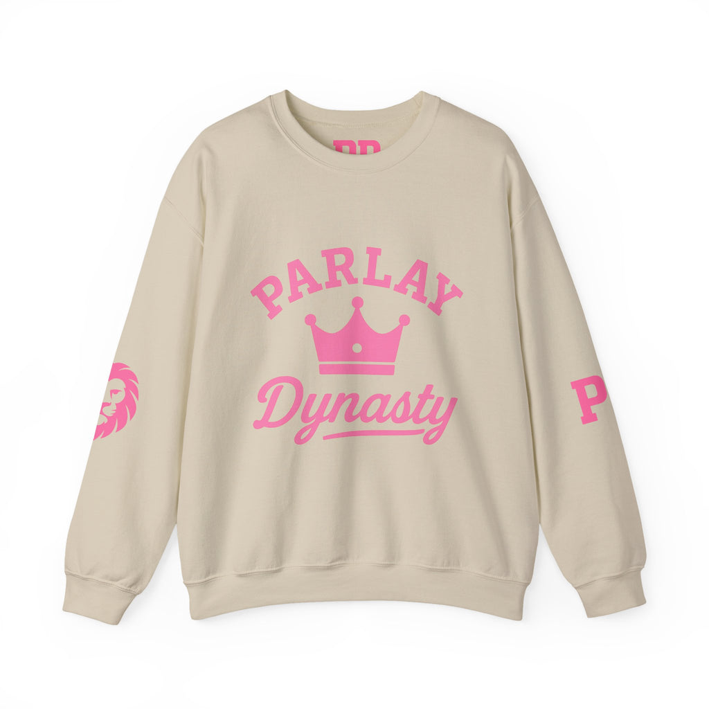 Parlay Dynasty Crewneck Sweatshirt — Pink Crown Logo Sports Fan Pullover