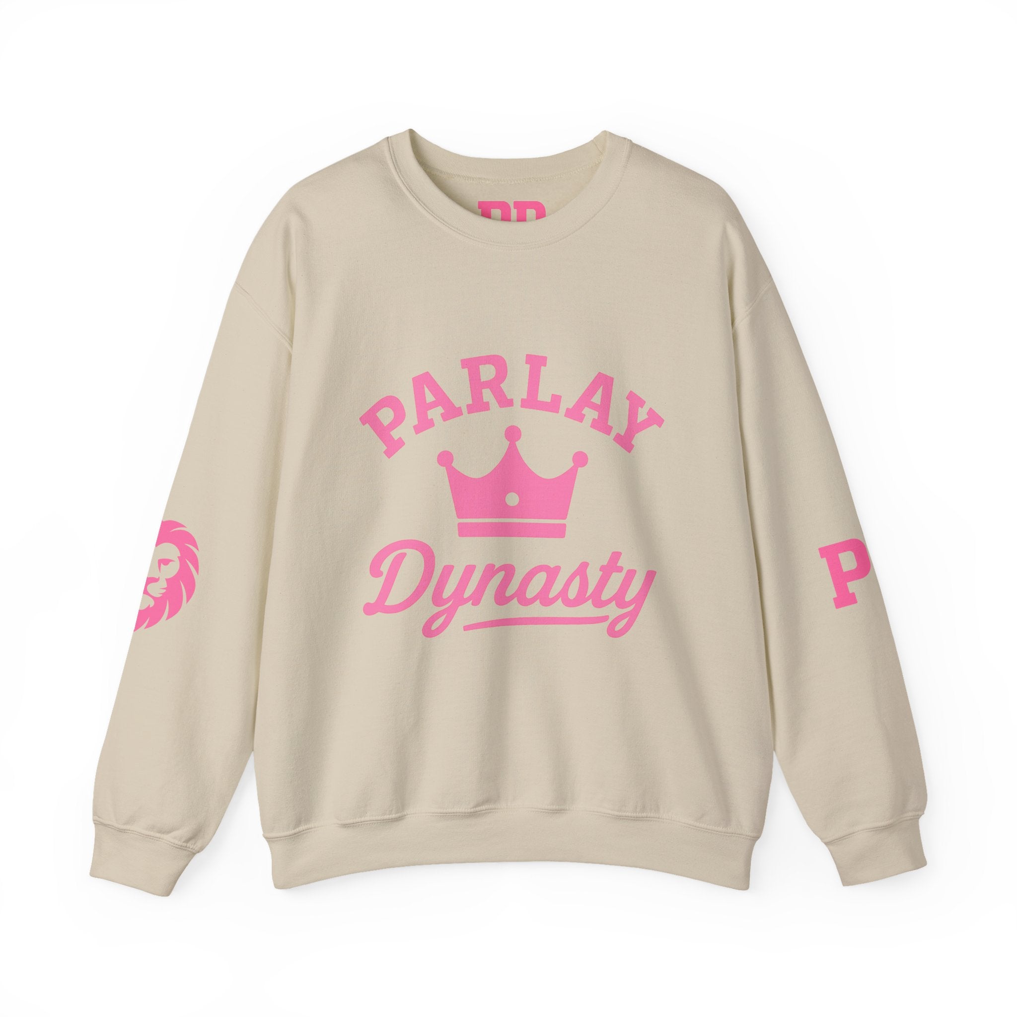 Parlay Dynasty Crewneck Sweatshirt — Pink Crown Logo Sports Fan Pullover