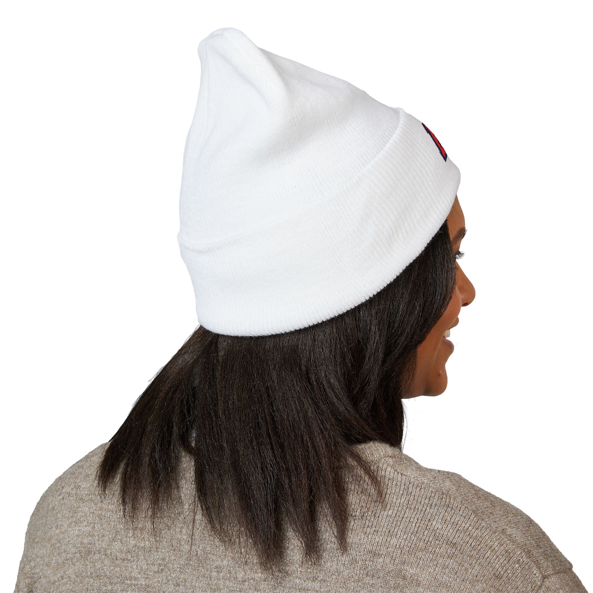 PD Embroidered Cuffed Beanie — Classic Knit Winter Hat