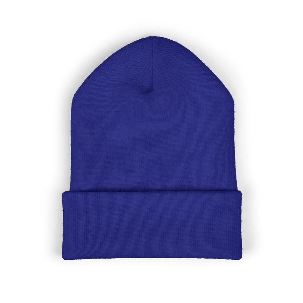 PD Embroidered Cuffed Beanie — Classic Knit Winter Hat
