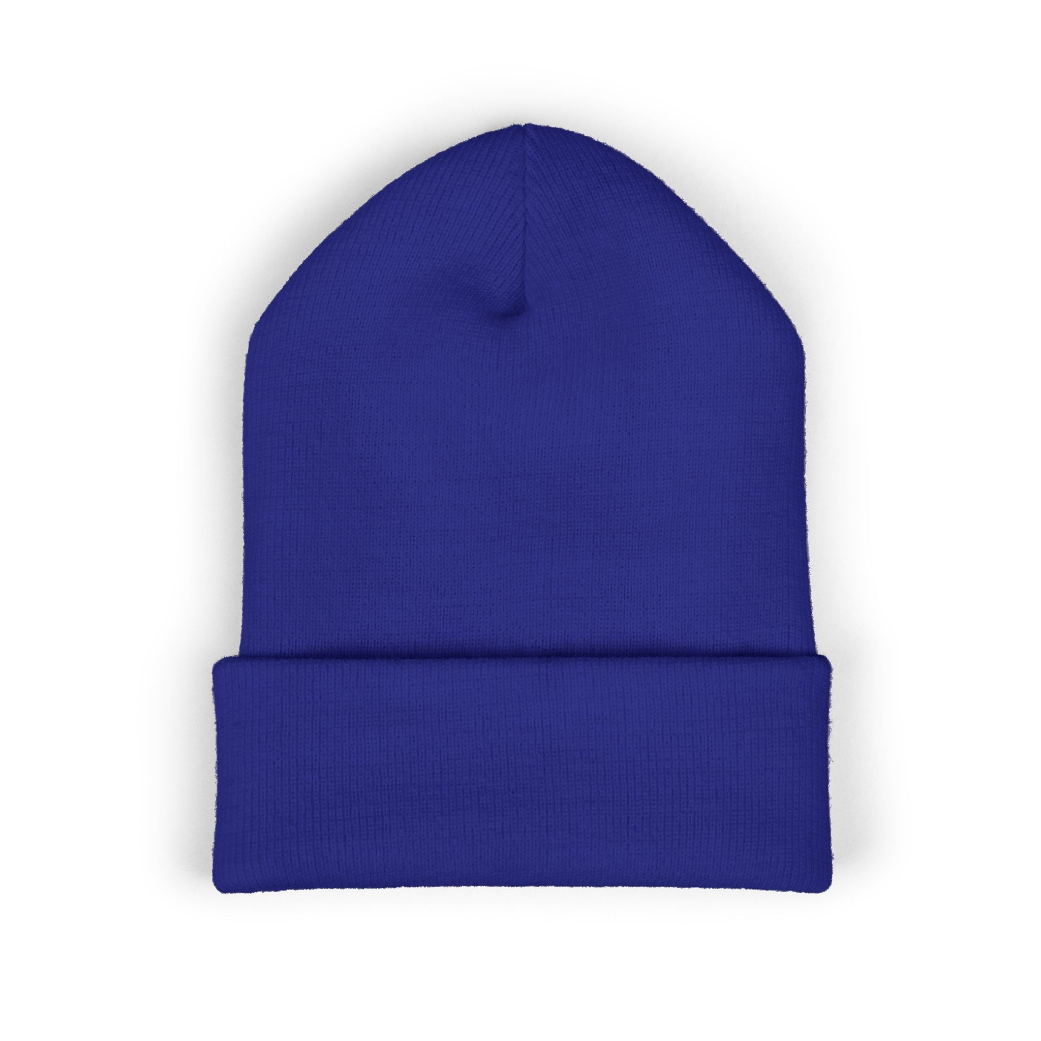 PD Embroidered Cuffed Beanie — Classic Knit Winter Hat