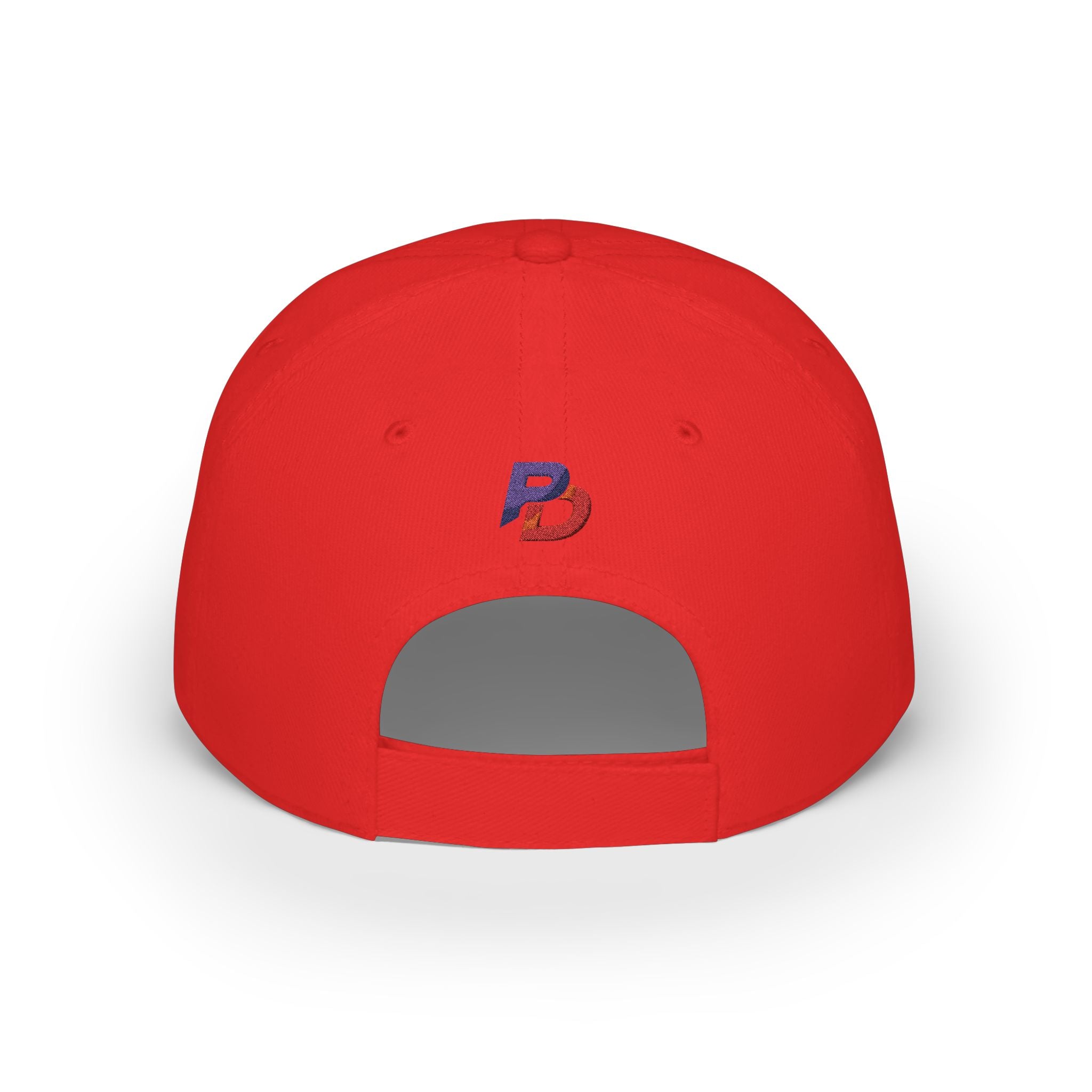 Detroit Monuments Low Profile Baseball Cap — Retro Script Red Hat