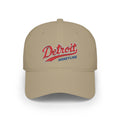 Detroit Monuments Low Profile Baseball Cap — Retro Script Red Hat