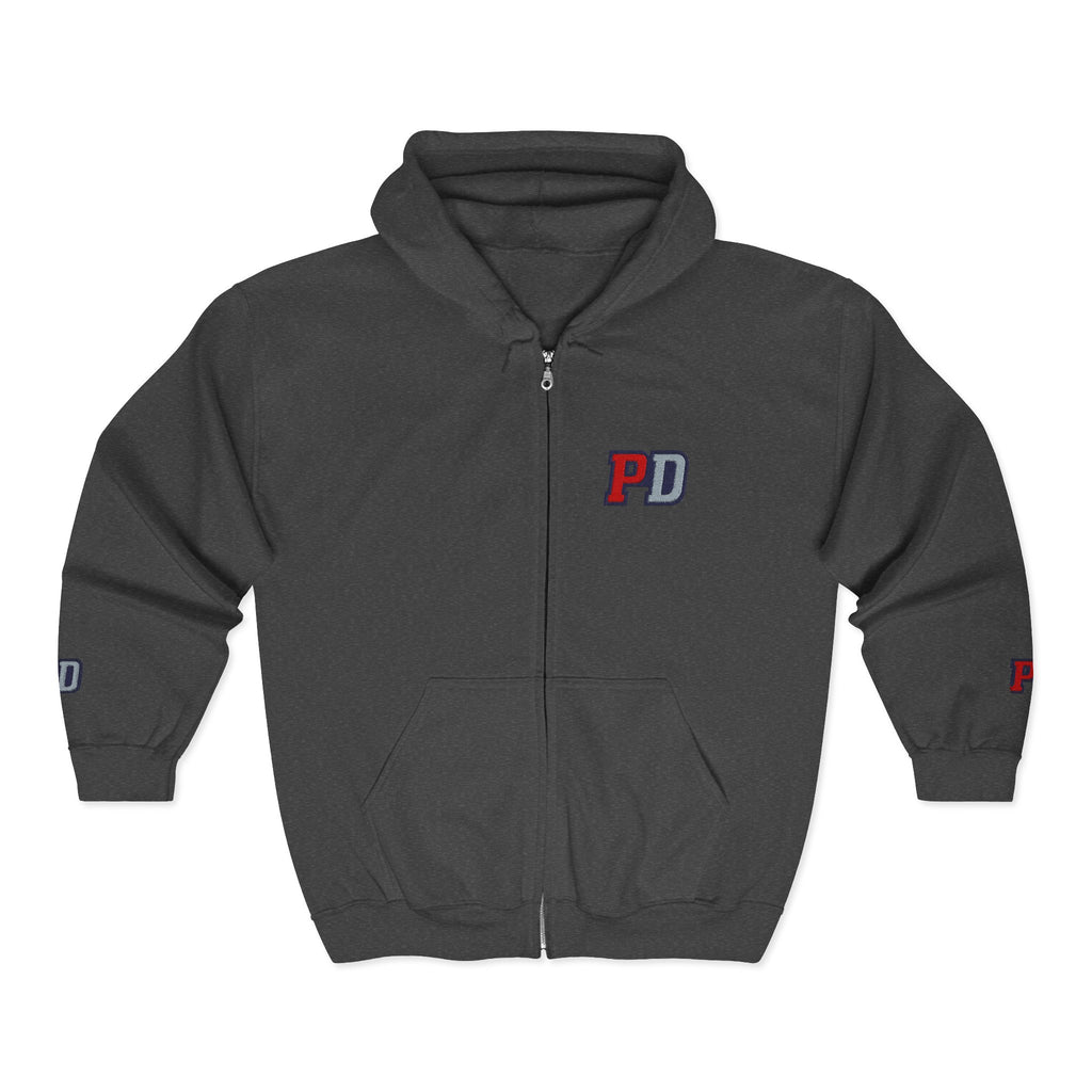 Zip Hoodie with Small Smiley Logo – Casual Everyday Full-Zip Sweatshirt