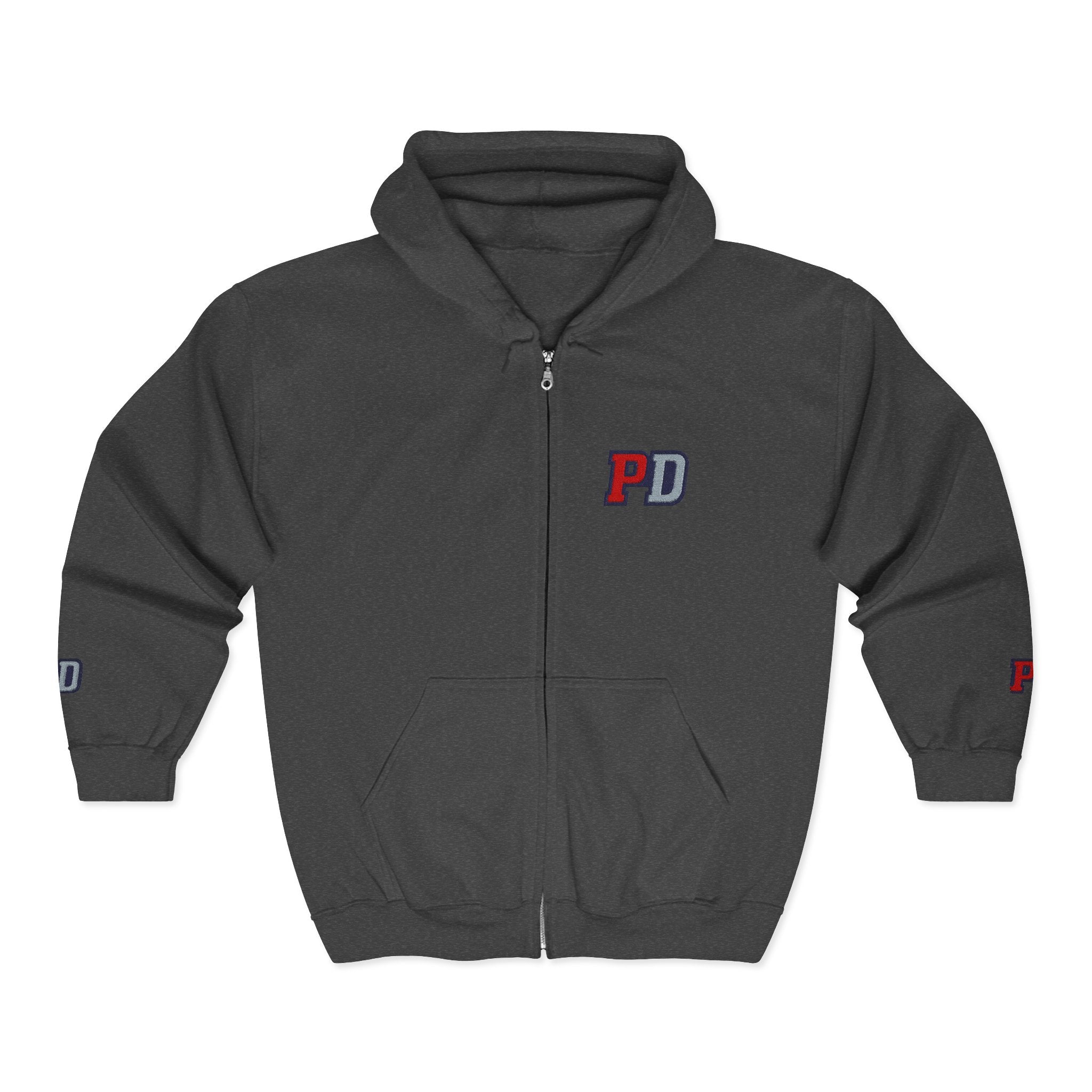 Zip Hoodie with Small Smiley Logo – Casual Everyday Full-Zip Sweatshirt