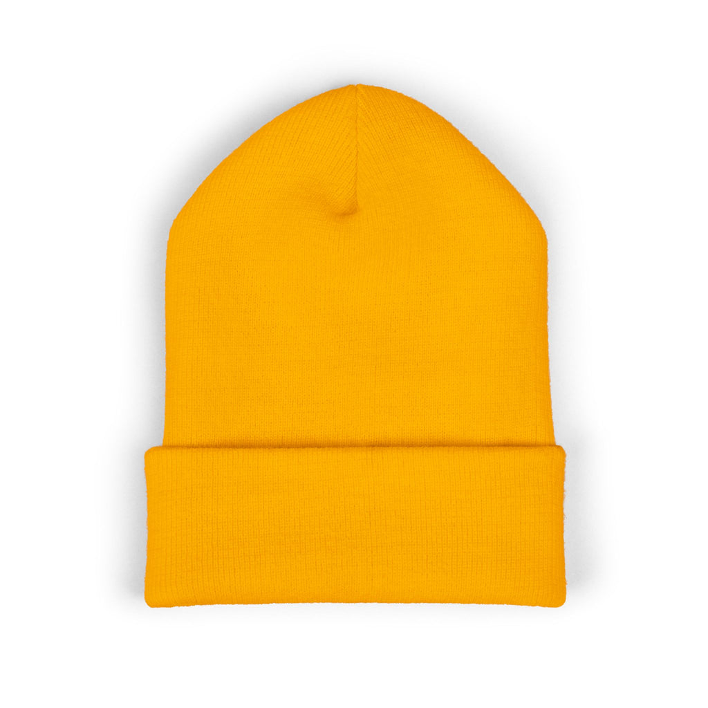 PD Embroidered Cuffed Beanie — Classic Knit Winter Hat