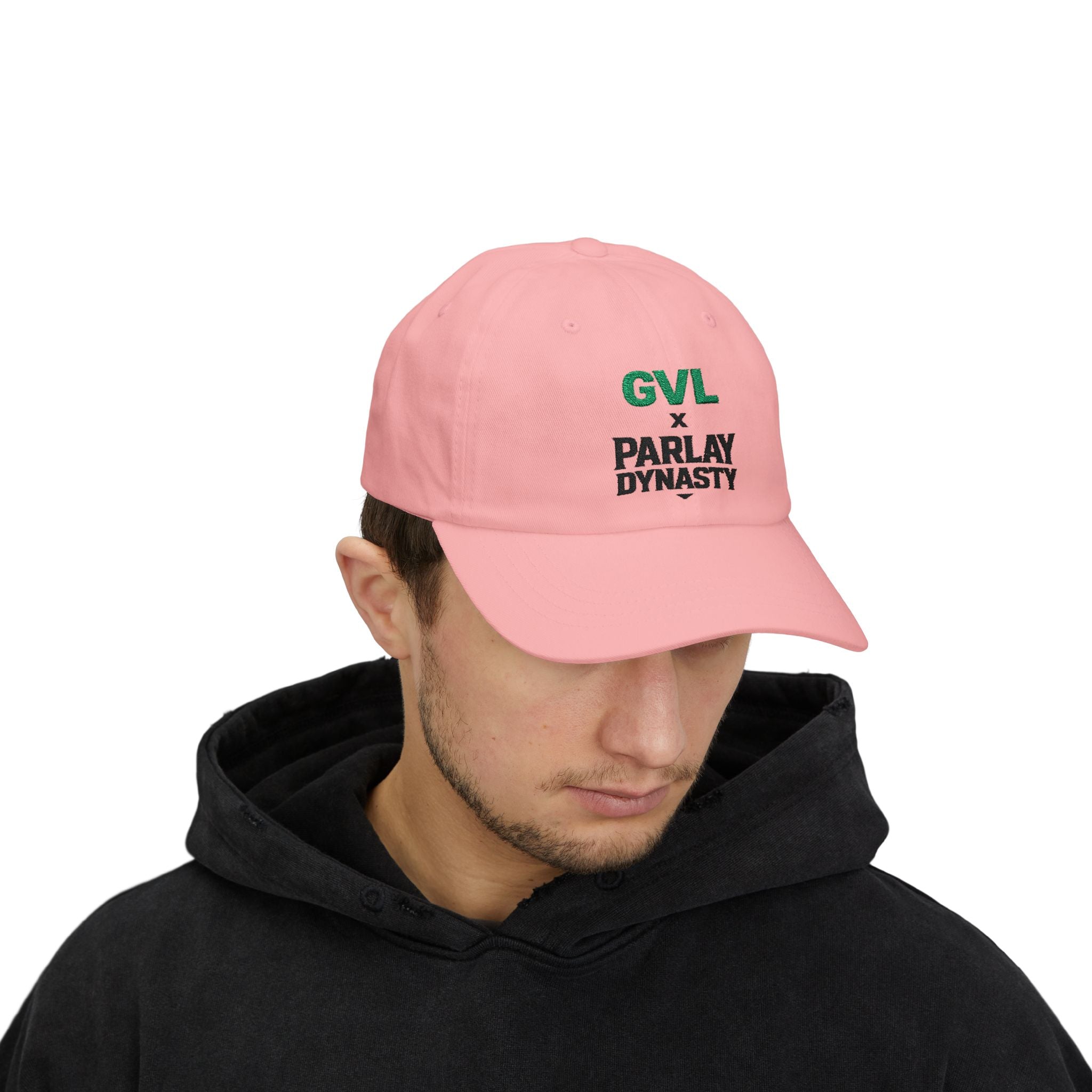 GVL x Parlay Dynasty Embroidered Dad Cap — White Classic Baseball Hat