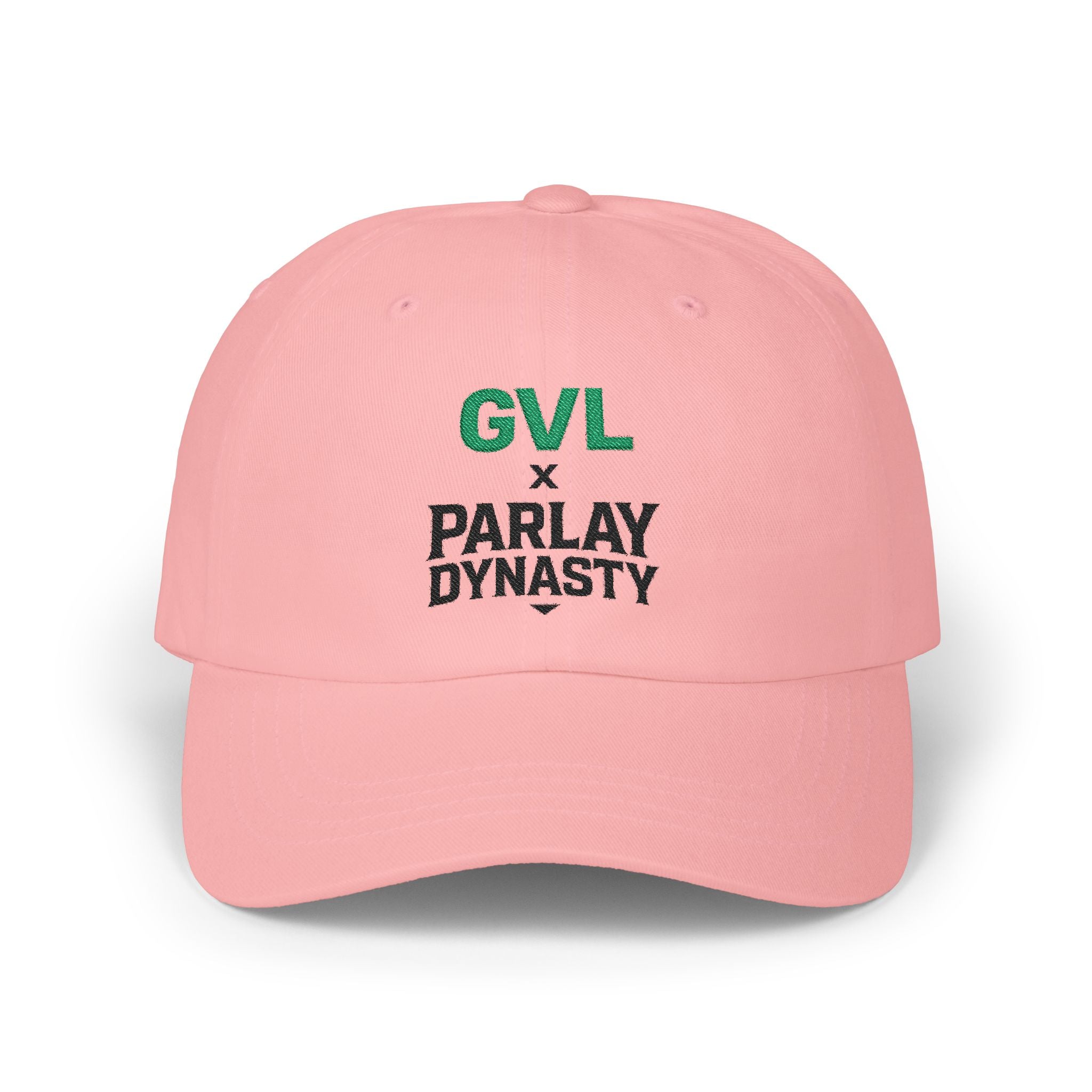 GVL x Parlay Dynasty Embroidered Dad Cap — White Classic Baseball Hat