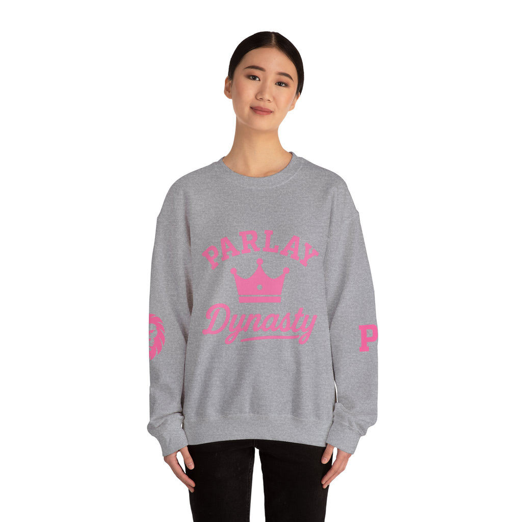Parlay Dynasty Crewneck Sweatshirt — Pink Crown Logo Sports Fan Pullover