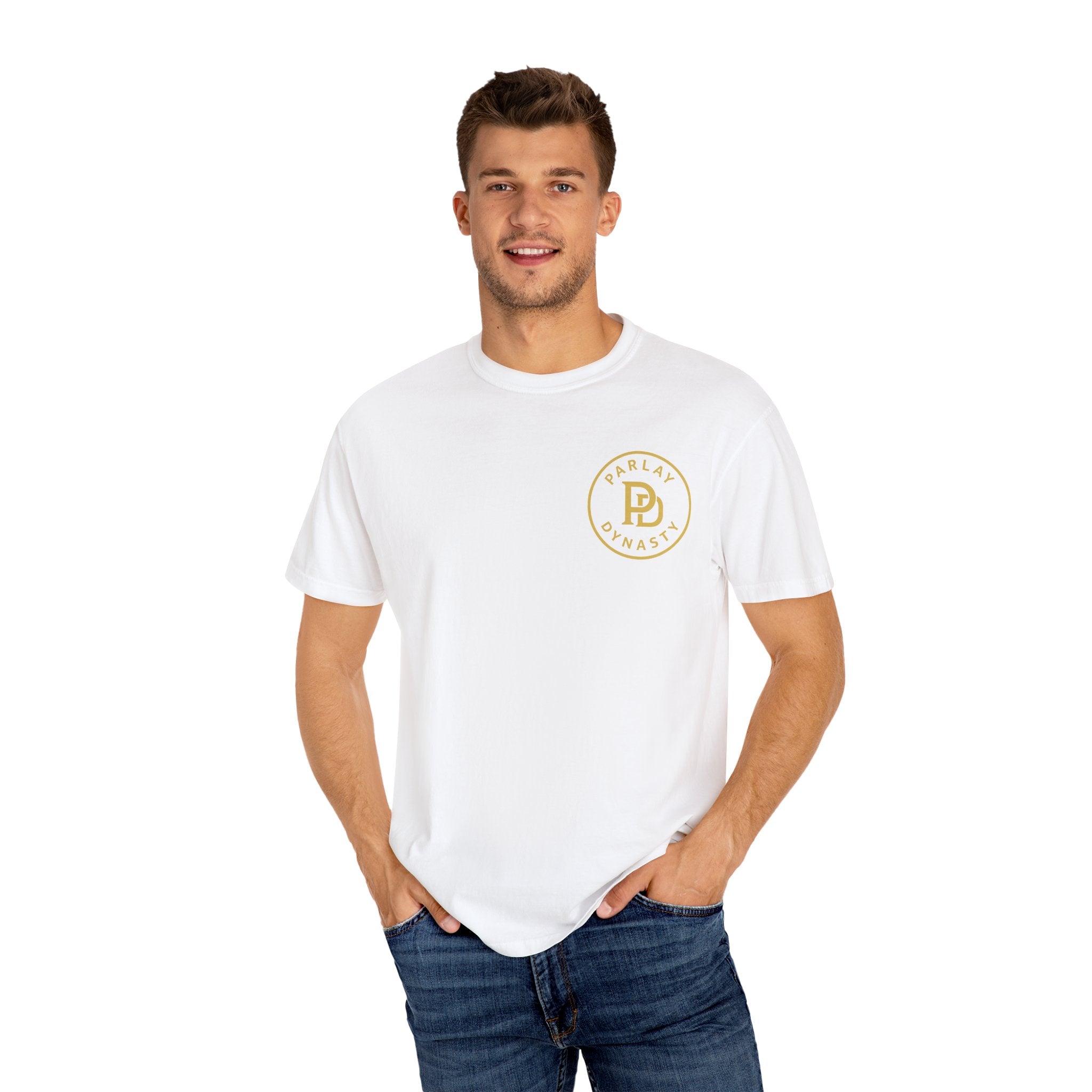 Parlay Dynasty Logo T‑Shirt — "Need More Free Play" Casino Sports Betting Tee