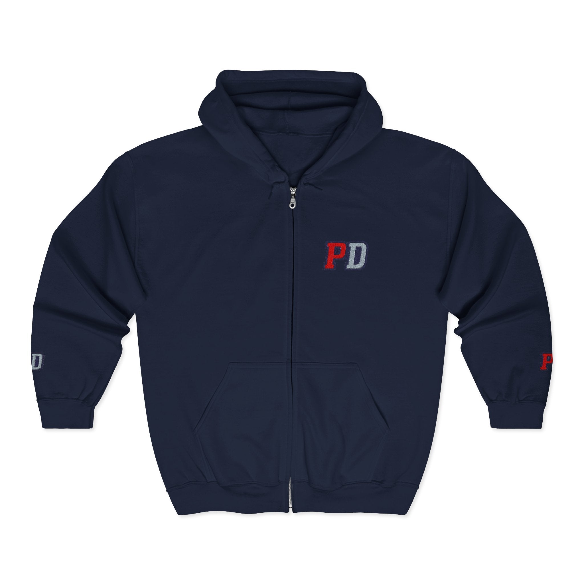Zip Hoodie with Small Smiley Logo – Casual Everyday Full-Zip Sweatshirt