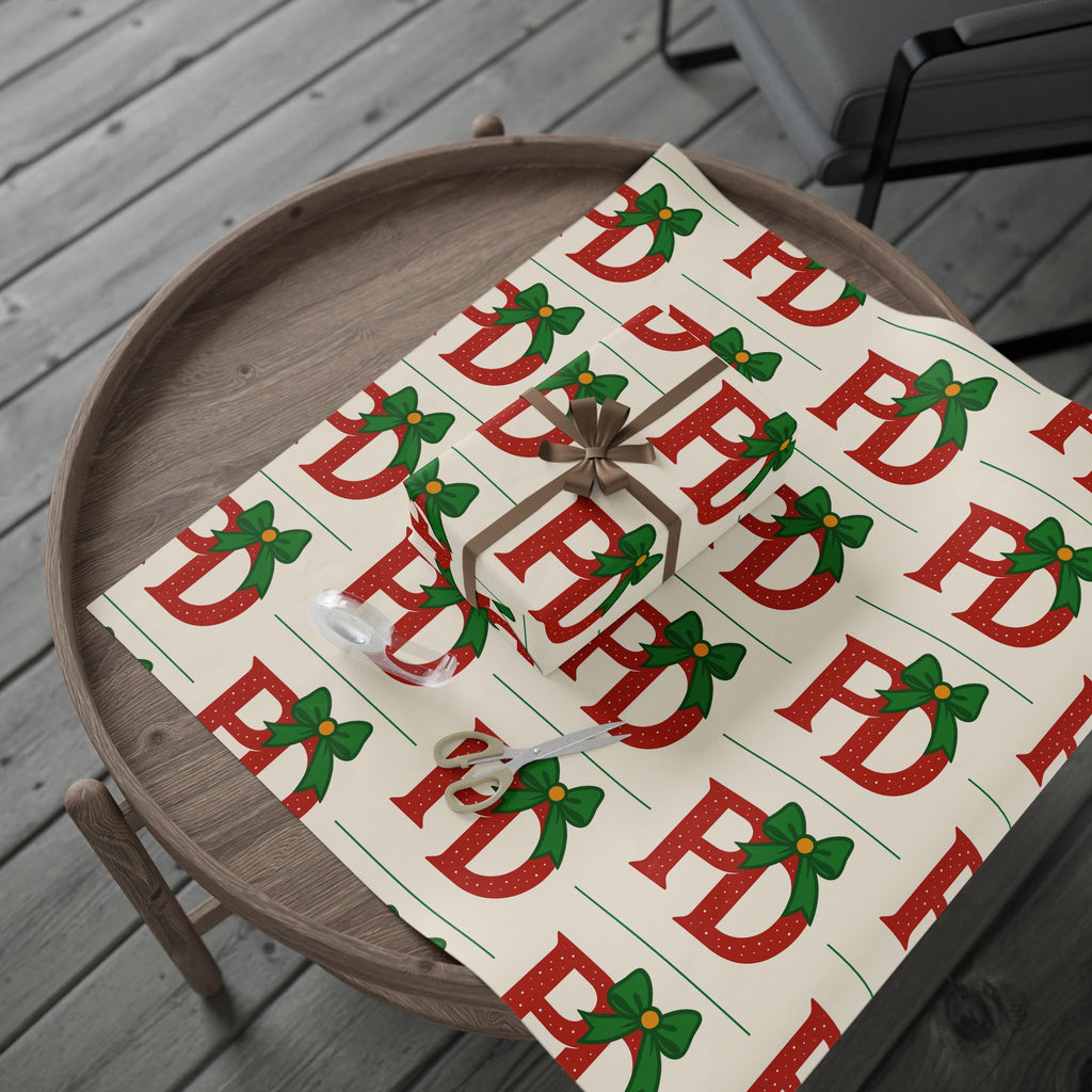 Christmas ‘Ho Ho Ho’ Wrapping Paper Roll — Festive Red & Green Holiday Gift Wrap
