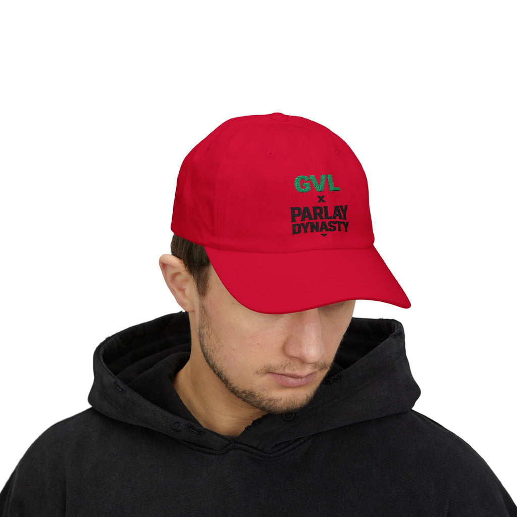 GVL x Parlay Dynasty Embroidered Dad Cap — White Classic Baseball Hat