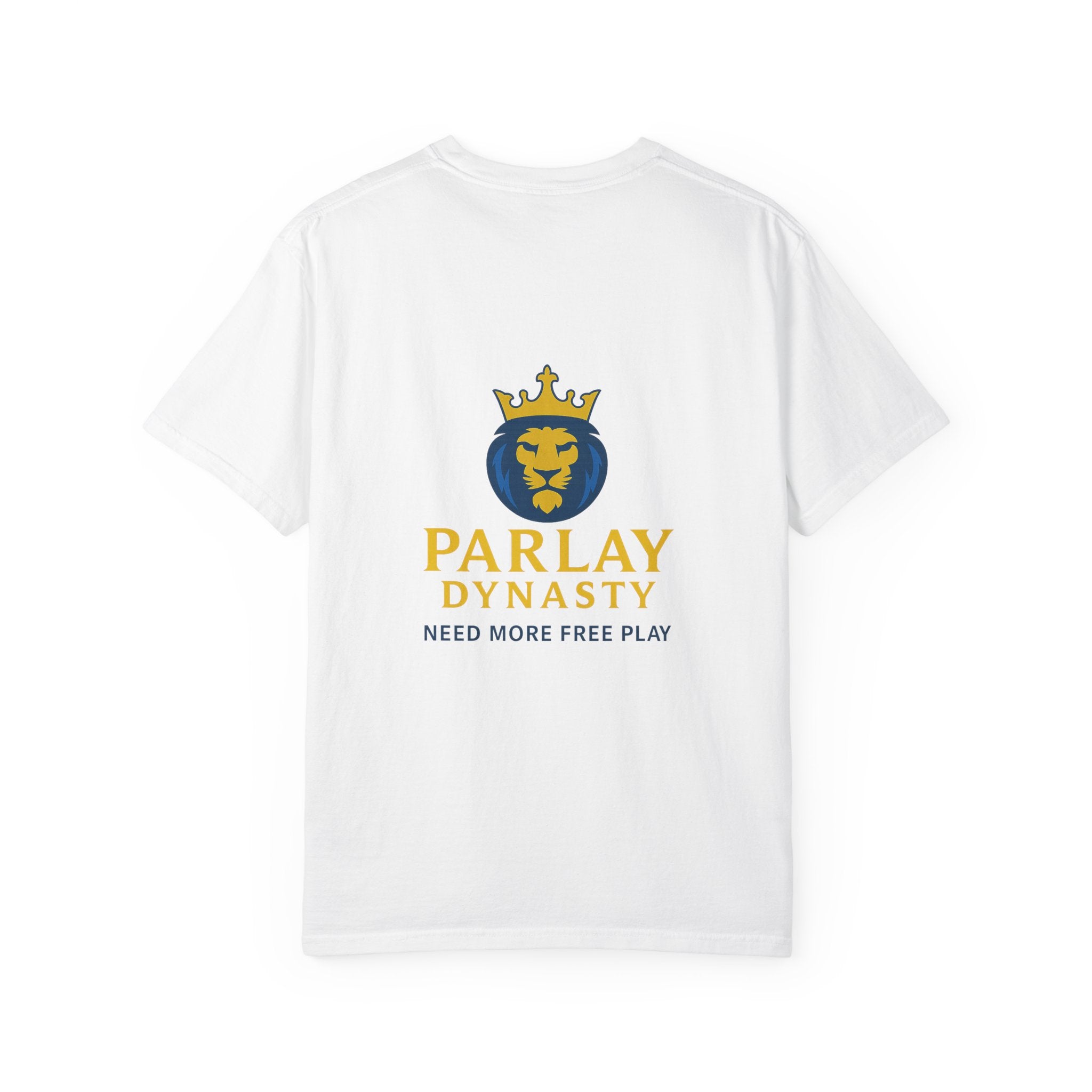 Parlay Dynasty Logo T‑Shirt — "Need More Free Play" Casino Sports Betting Tee