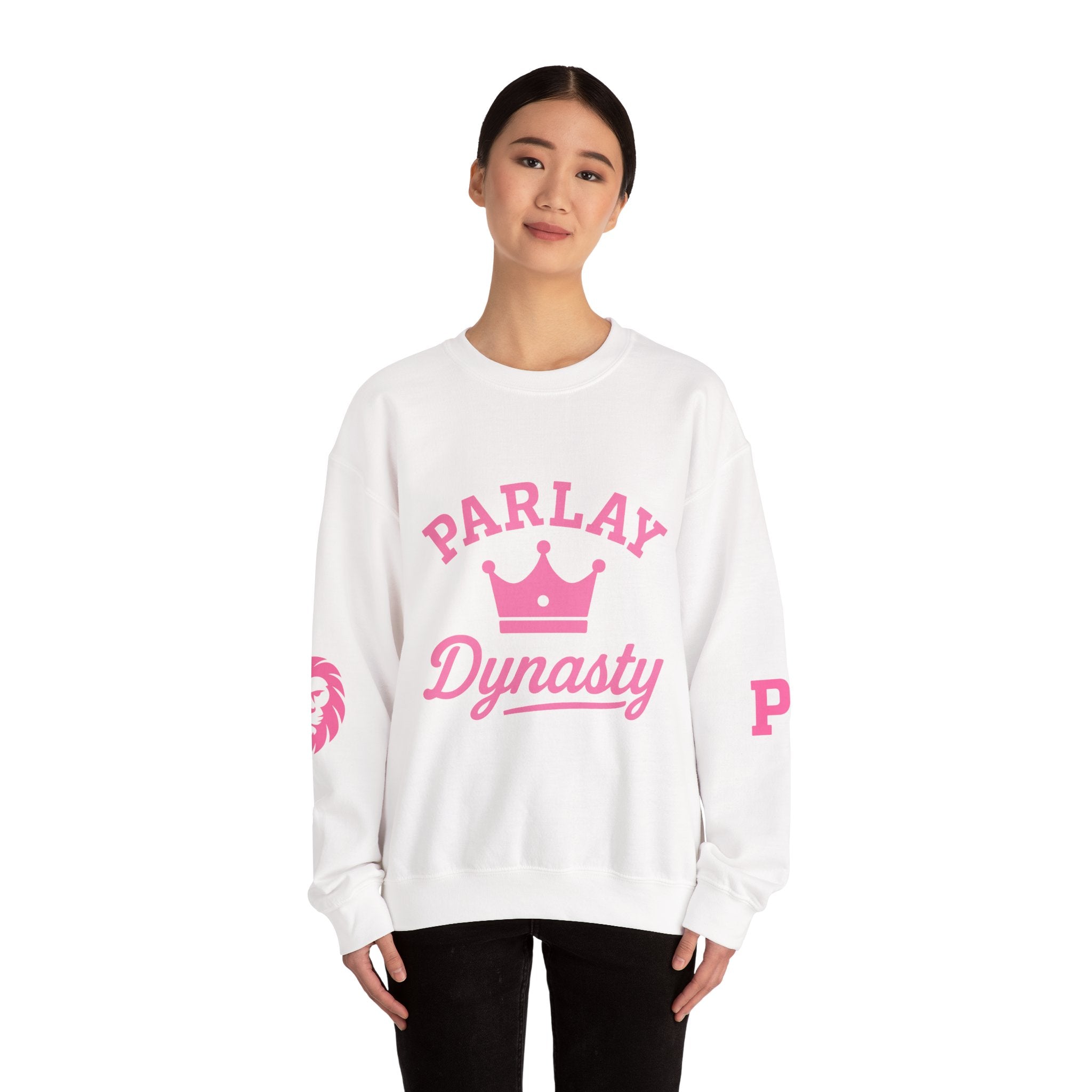 Parlay Dynasty Crewneck Sweatshirt — Pink Crown Logo Sports Fan Pullover