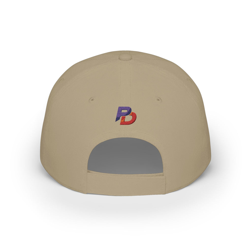 Detroit Monuments Low Profile Baseball Cap — Retro Script Red Hat