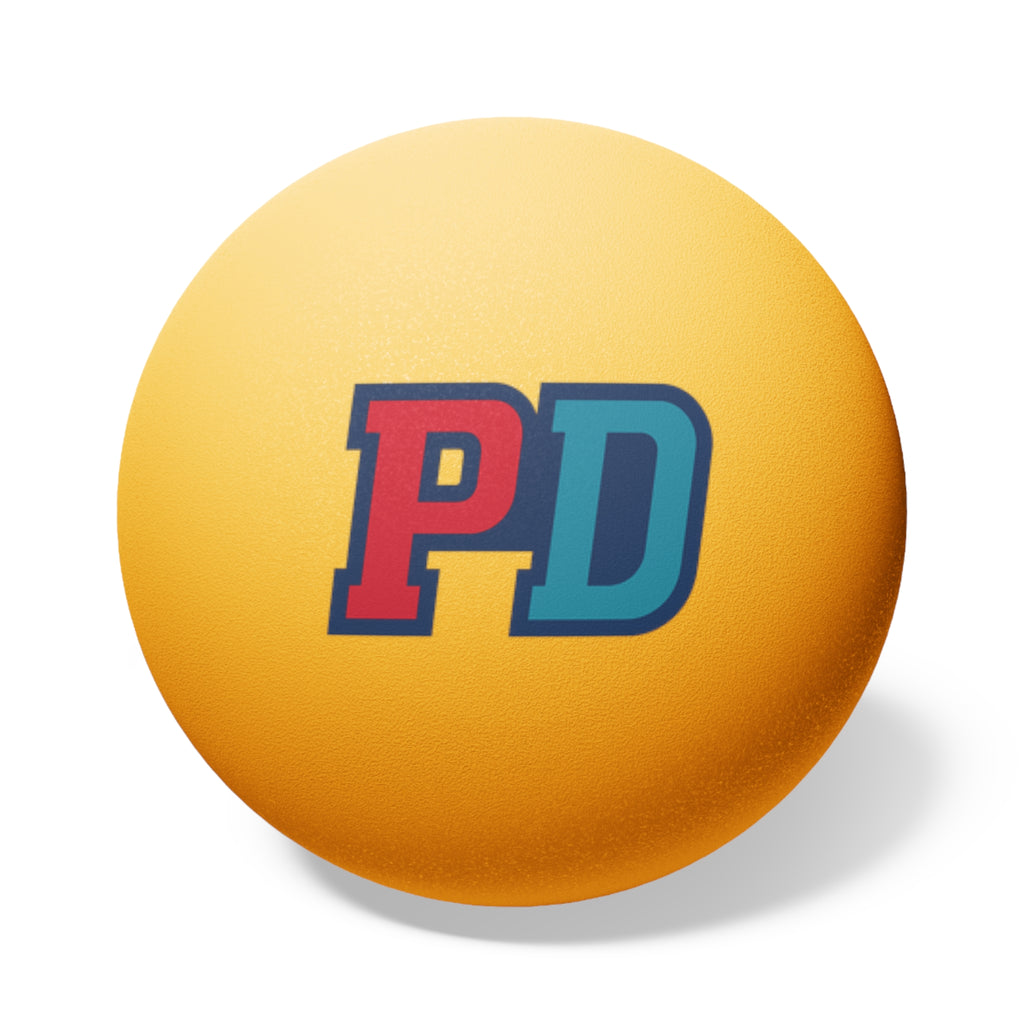 Ping Pong Balls (6-Pack) — White Table Tennis Balls with Red & Blue "PD" Logo