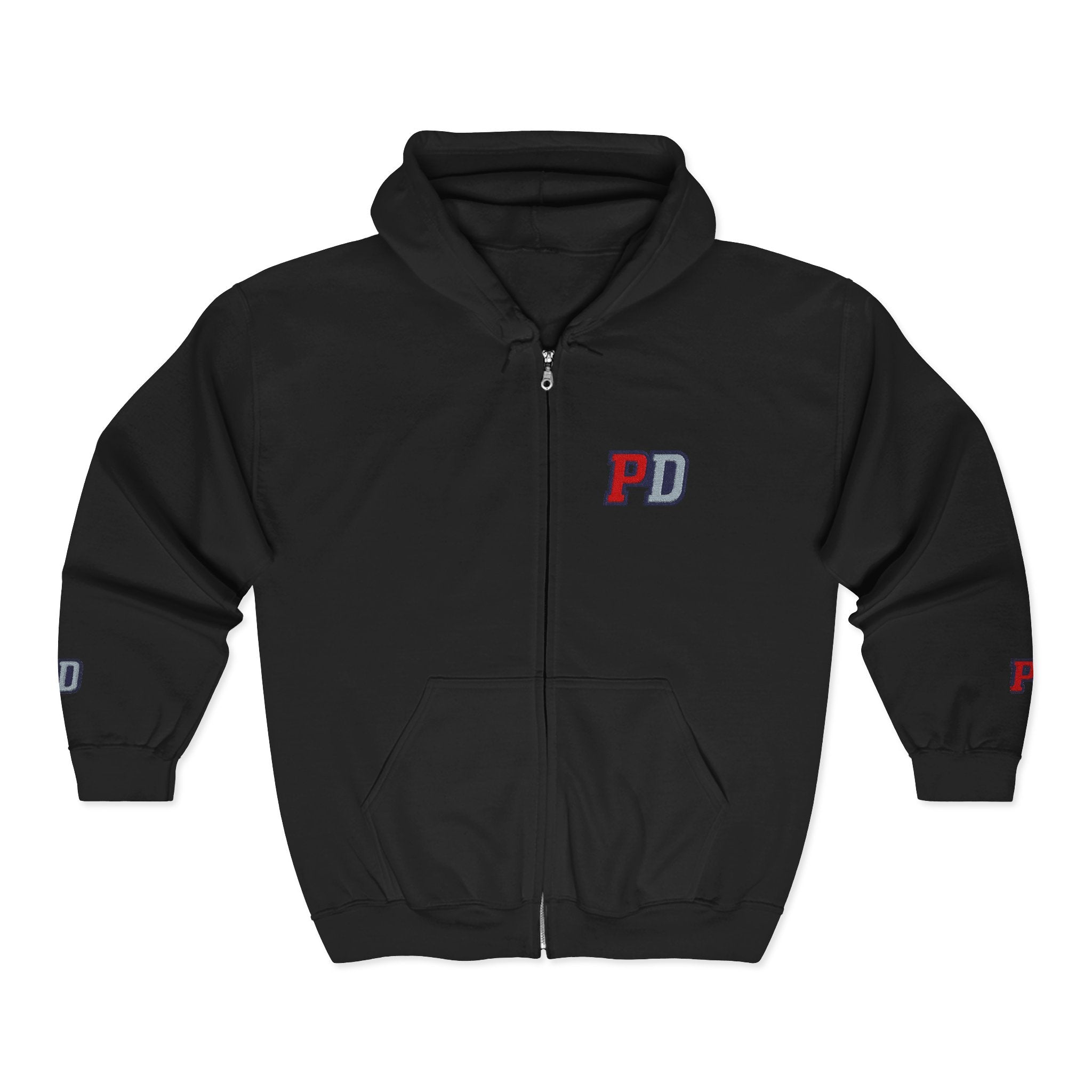Zip Hoodie with Small Smiley Logo – Casual Everyday Full-Zip Sweatshirt