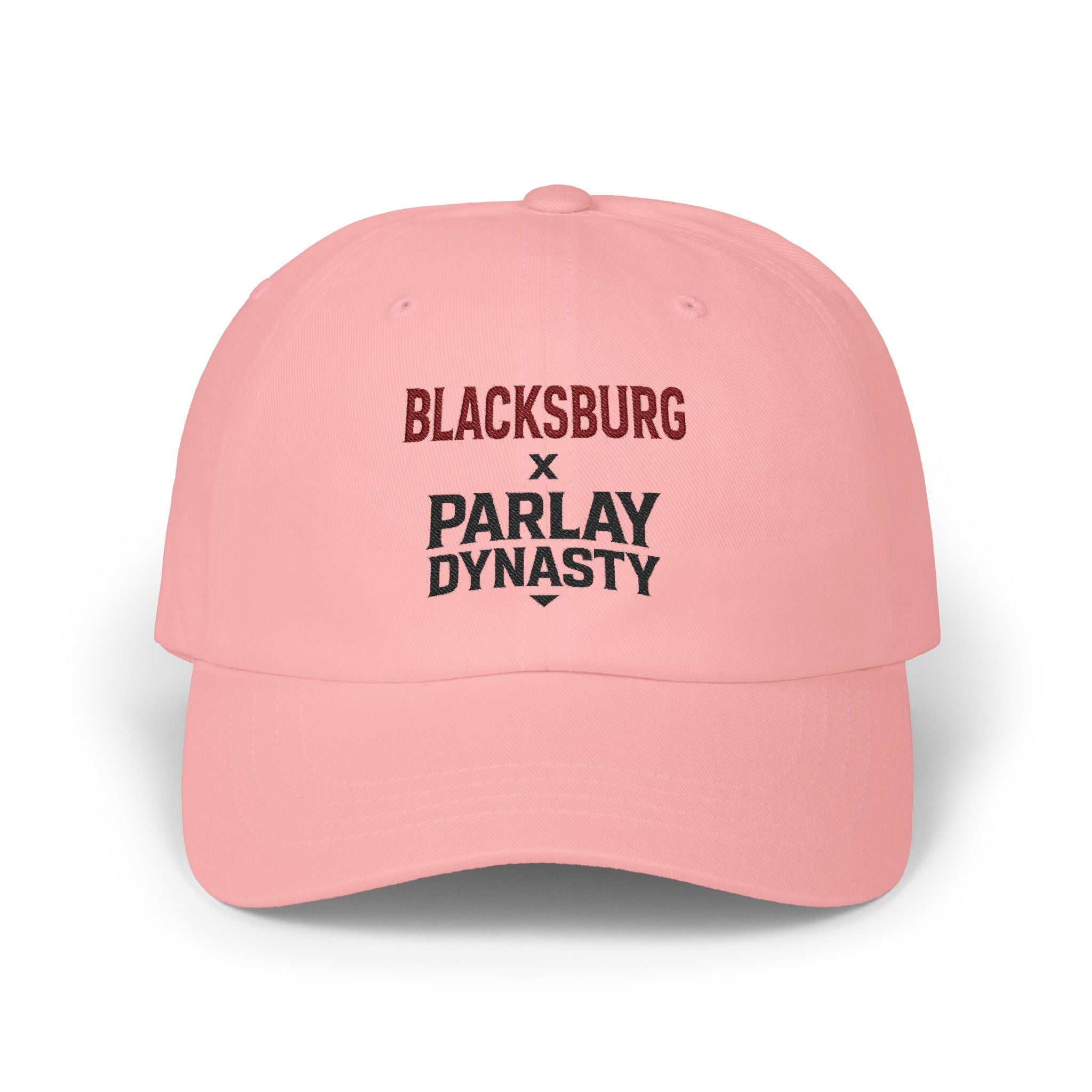 Blacksburg x Parlay Dynasty Dad Cap — Embroidered White Baseball Hat