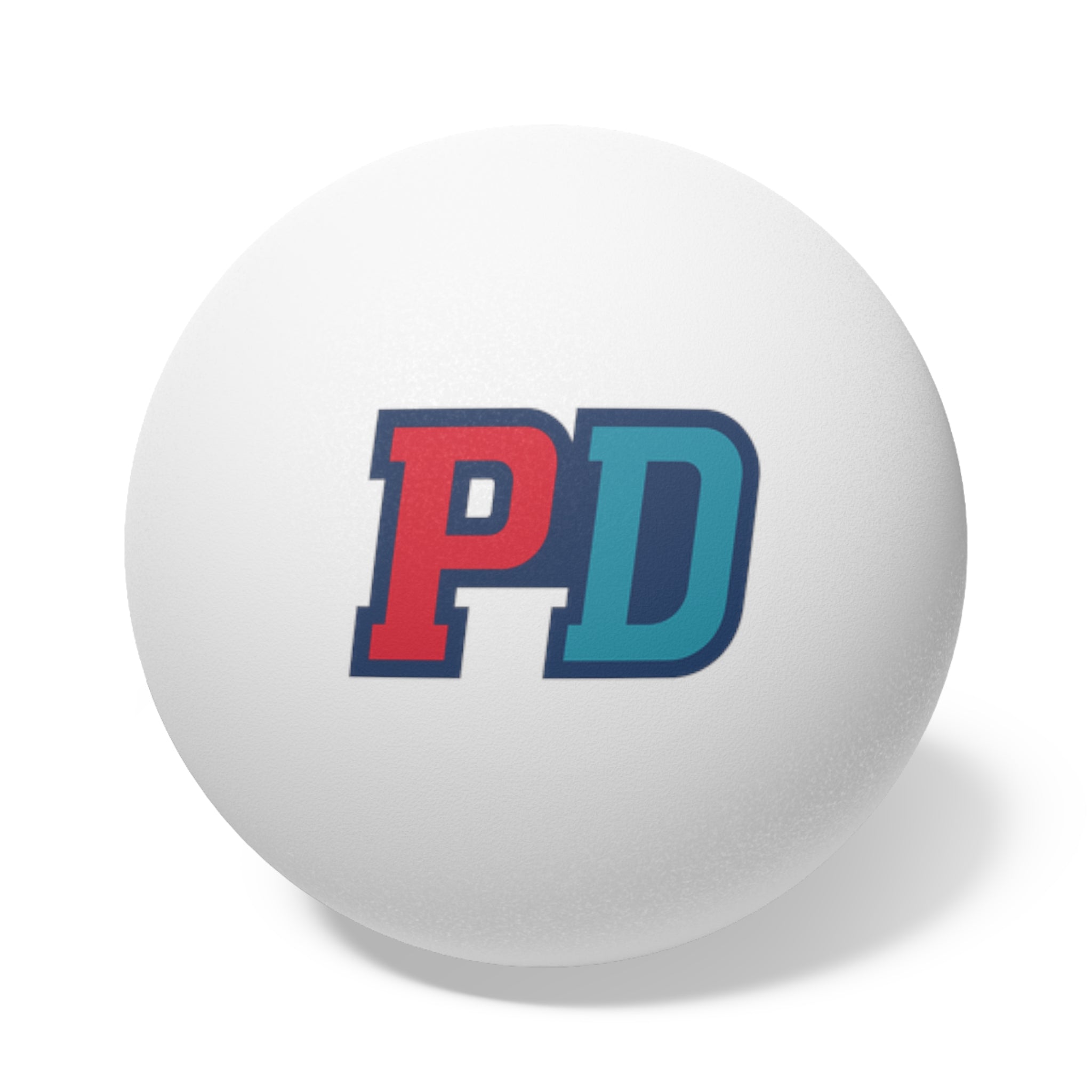 Ping Pong Balls (6-Pack) — White Table Tennis Balls with Red & Blue "PD" Logo