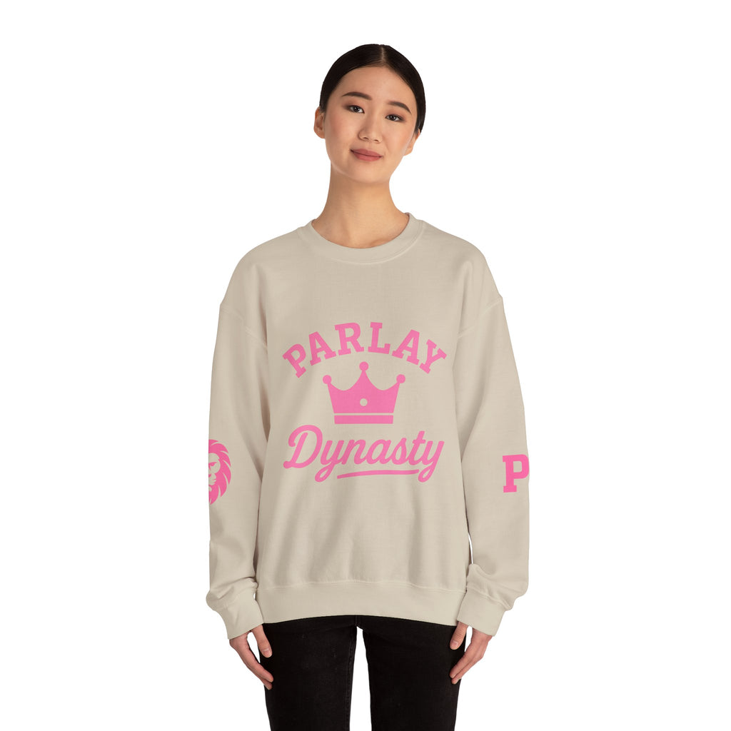 Parlay Dynasty Crewneck Sweatshirt — Pink Crown Logo Sports Fan Pullover