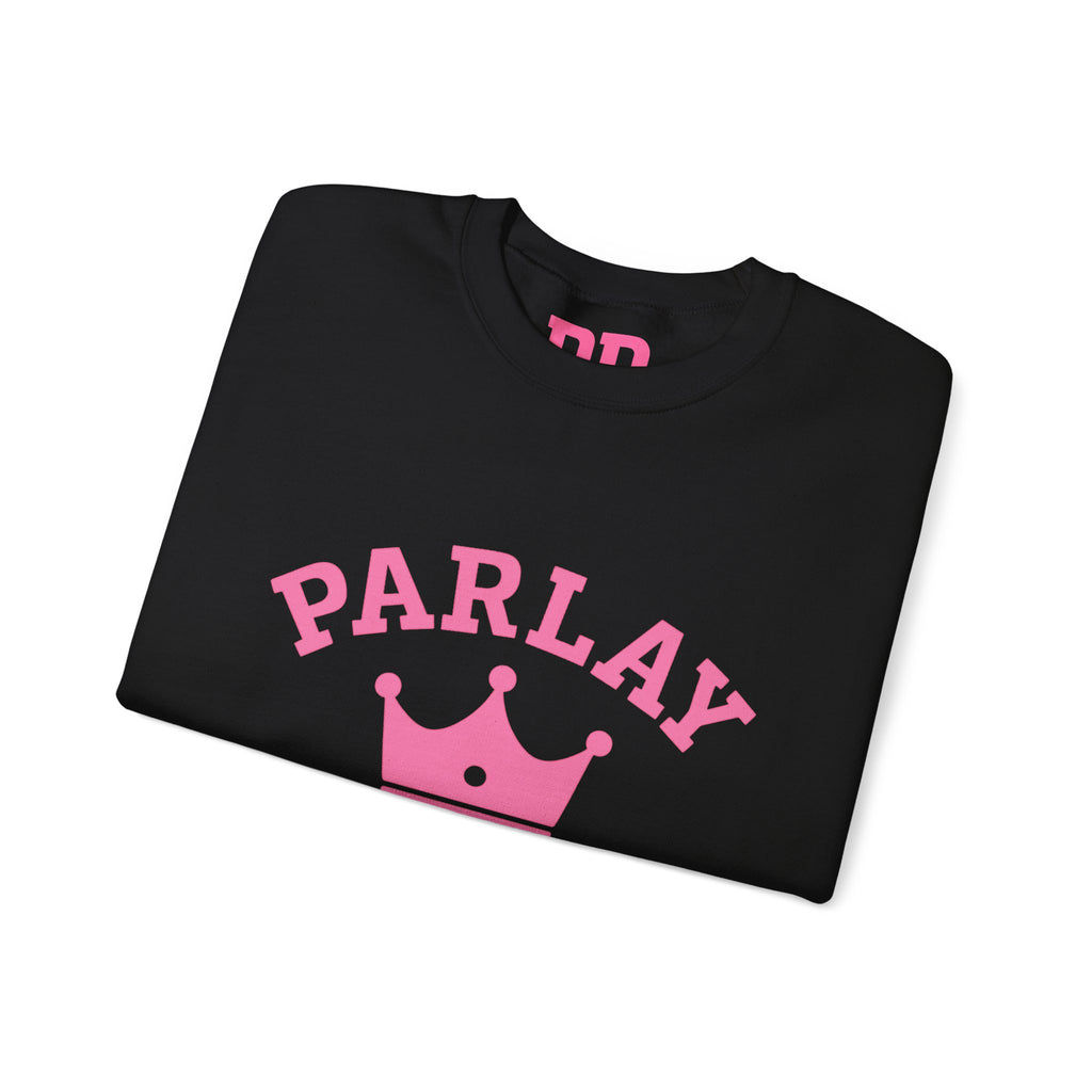 Parlay Dynasty Crewneck Sweatshirt — Pink Crown Logo Sports Fan Pullover