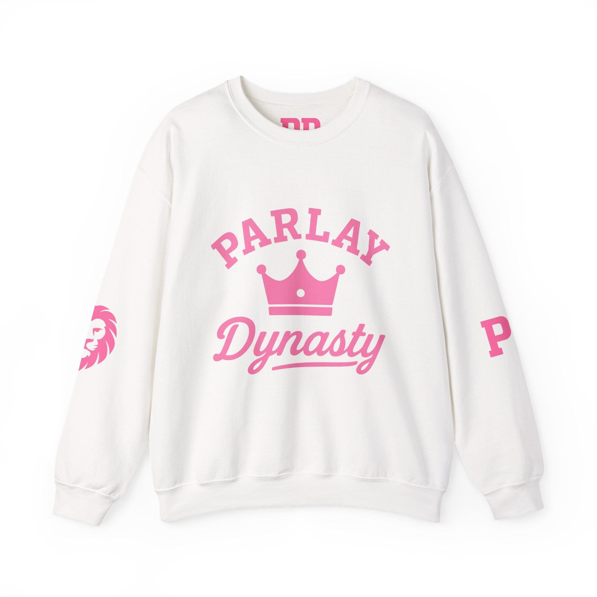 Parlay Dynasty Crewneck Sweatshirt — Pink Crown Logo Sports Fan Pullover