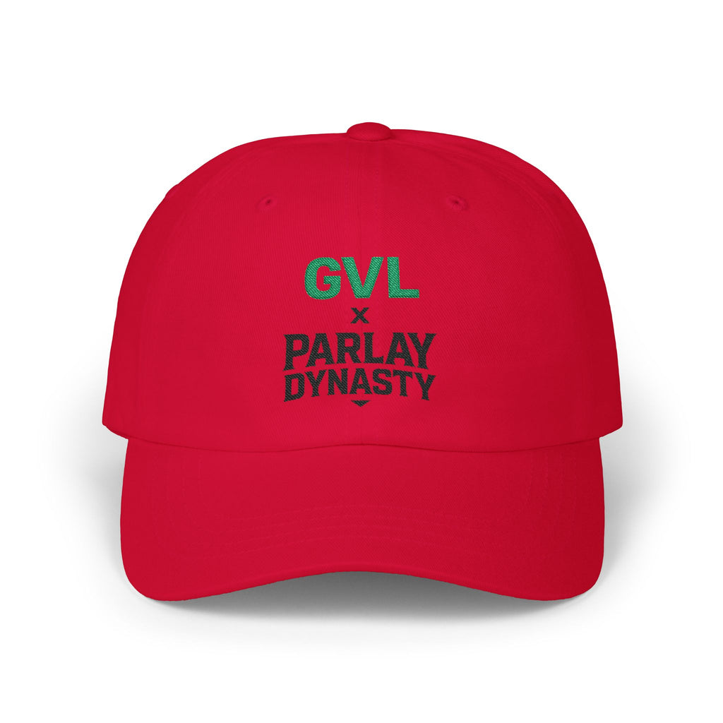 GVL x Parlay Dynasty Embroidered Dad Cap — White Classic Baseball Hat