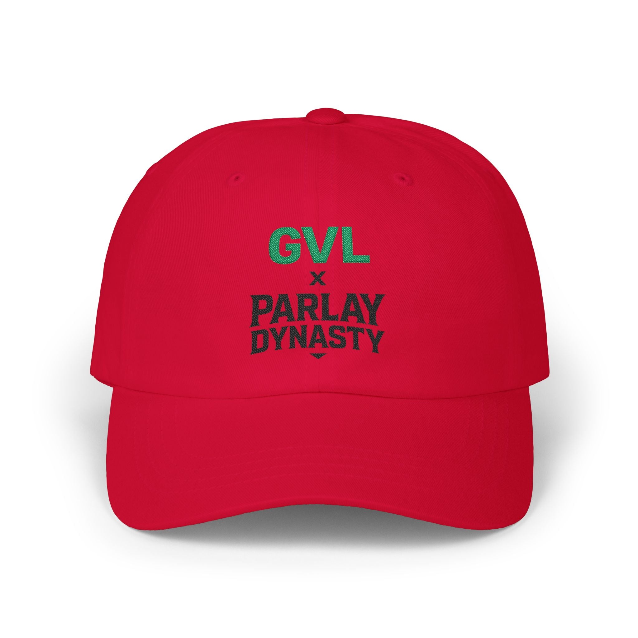 GVL x Parlay Dynasty Embroidered Dad Cap — White Classic Baseball Hat