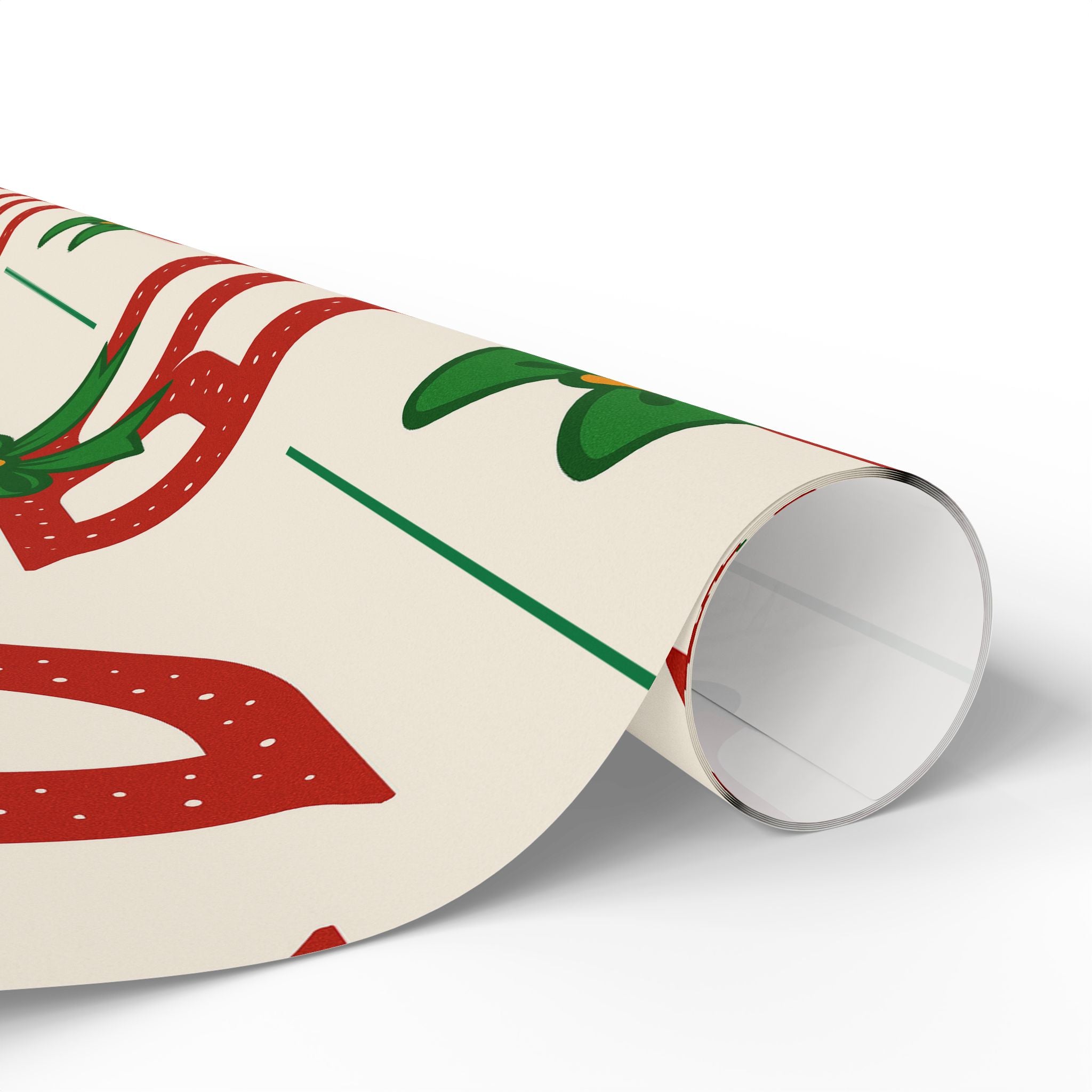 Christmas ‘Ho Ho Ho’ Wrapping Paper Roll — Festive Red & Green Holiday Gift Wrap