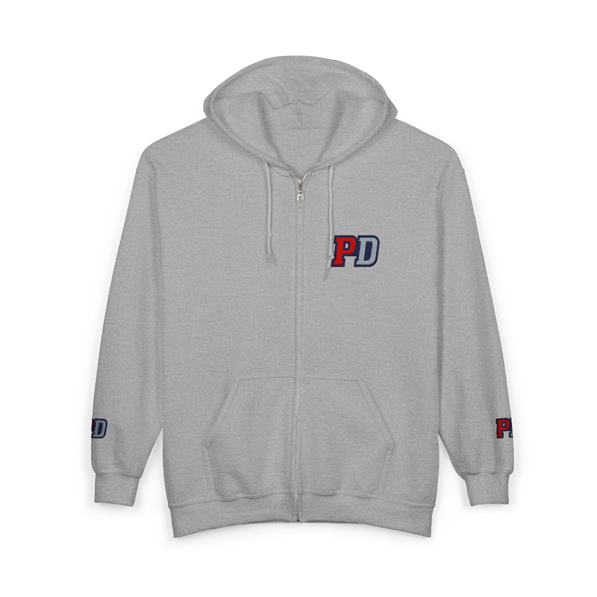 Zip Hoodie with Small Smiley Logo – Casual Everyday Full-Zip Sweatshirt