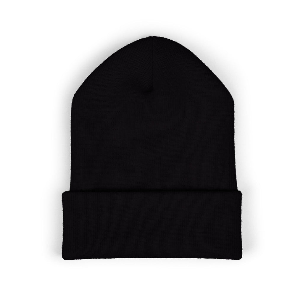 PD Embroidered Cuffed Beanie — Classic Knit Winter Hat