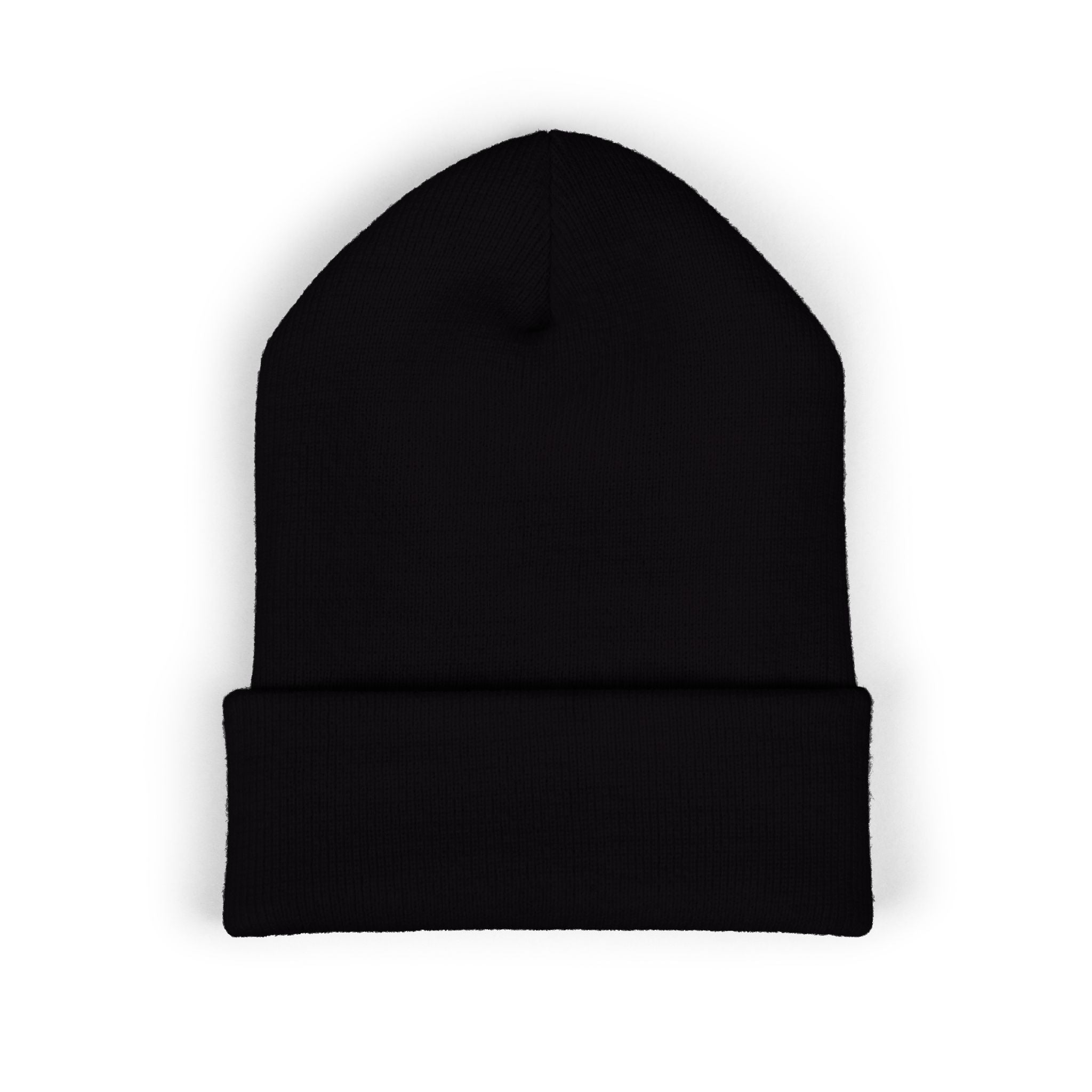 PD Embroidered Cuffed Beanie — Classic Knit Winter Hat