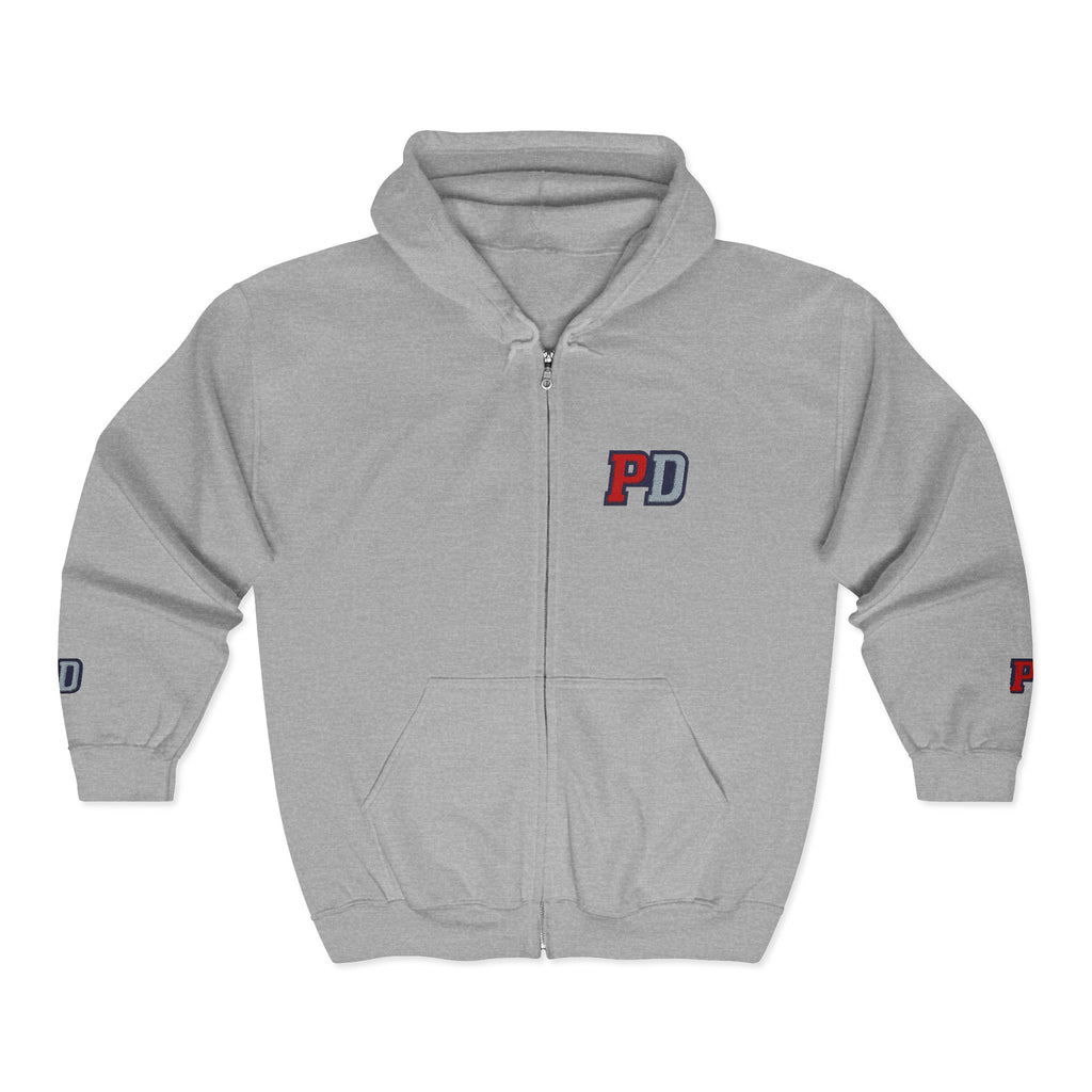Zip Hoodie with Small Smiley Logo – Casual Everyday Full-Zip Sweatshirt