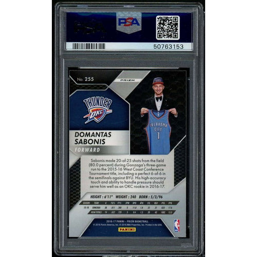 2016-17 Panini Prizm Domantas Sabonis #255 Rookie Card – Oklahoma City Thunder