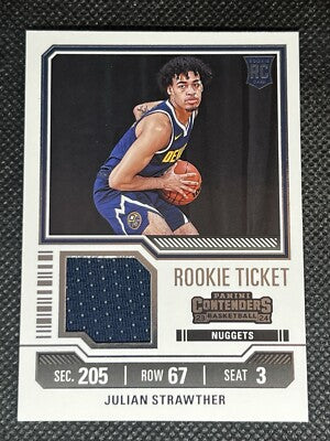 2023-24 Panini Contenders Julian Strawther Rookie Ticket Patch RC #RTS-STW – Denver Nuggets